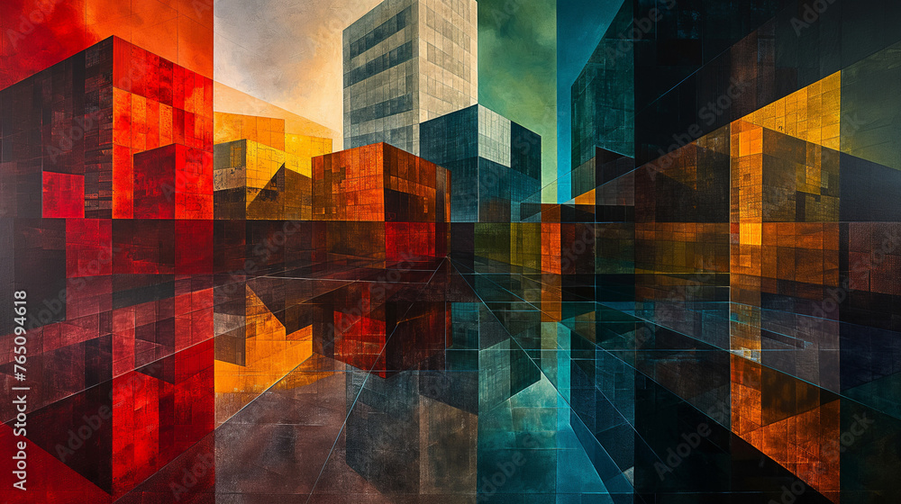 Poster abstract background with squares