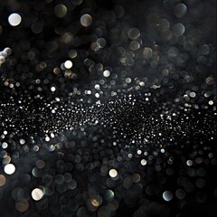 Black background with rain droplets and bokeh effect. Macro photography with copy space for design and print