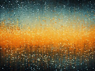 Olive and orange abstract reflection dj background, in the style of pointillist seascapes