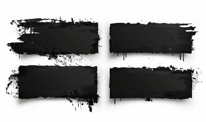 Grunge black banner. Template for your modern designs. Brushed grungy painted lines. - obrazy, fototapety, plakaty