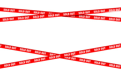Sold out banner frame on striped background - 765096640