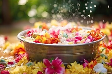Songkran Festival flowers in the garden