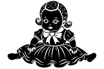 baby doll silhouette vector illustration  