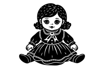 baby doll silhouette vector illustration  