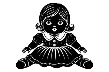 baby doll silhouette vector illustration  