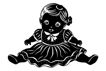 baby doll silhouette vector illustration  