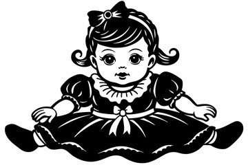 baby doll silhouette vector illustration  