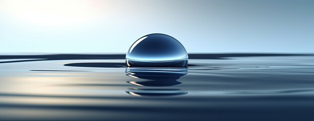 Serene Water Droplet on Calm Surface