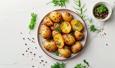Nutritious Dining: Baked Potato with Herbs and Tomatoes
