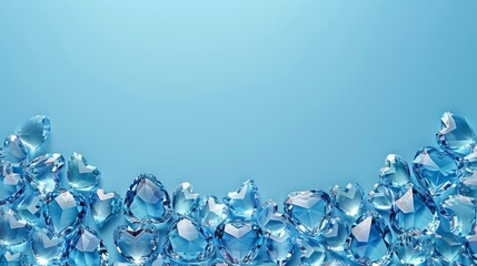  a lot of blue diamonds on a blue background with a place for a text or an image to put on a card or brochure.