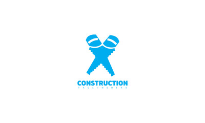 Simple construction building icon logo design template
