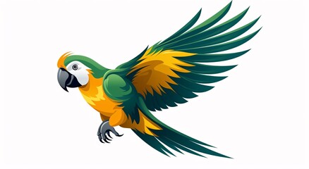 a colorful parrot flying