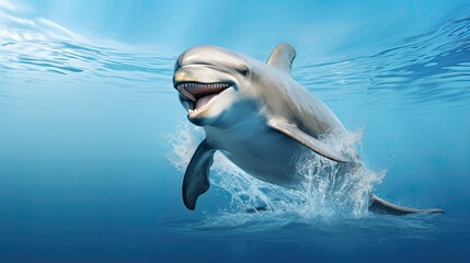 Funny leaping dolphin