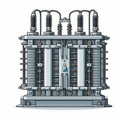 Electric Power Substation transformer illustration