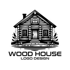 Wood House Vector Logo Design