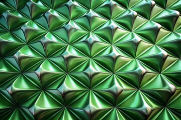 Fototapeta na wymiar Abstract Green Metallic Geometric Pattern