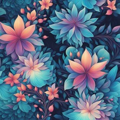 Bioluminescent Floral Abstract