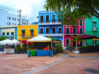 Puerto Rico Old San Juan historic district shopping plaza