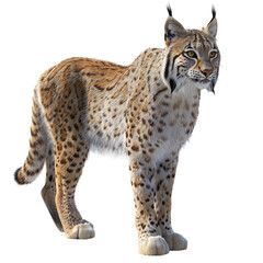 Obraz premium 3D rendering of a wild lynx animal isolated on white background. With clipping path