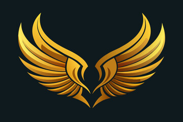 Golden wings vector illustration 