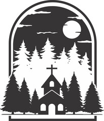 landscape with christmas tree