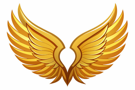 Golden wings vector illustration 