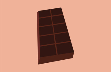 Chocolate bar icon. Flat illustration of chocolate bar vector icon for web design. Chocolate vector icon isolated on transparent background, Chocolate logo design.