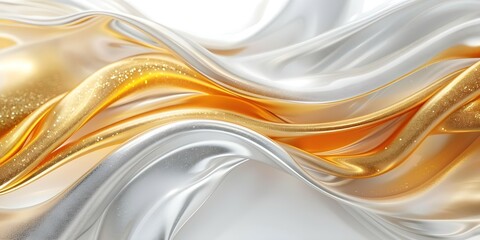Golden and Silver Wavy Lines Background for Raising Awareness of Hearing Impairments, Tinnitus, and Meniere's Disease. Concept Hearing Impairments, Tinnitus, Meniere's Disease, Awareness Campaign