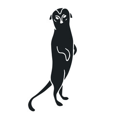 Silhouette, stencil of a wild, predatory animal meerkat.Vector graphics.
