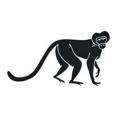 Silhouette, stencil of a wild animal of the African savanna monkey.Vector graphics.