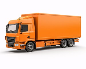 a orange truck with a white background