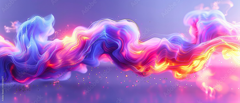 Poster cosmic dance: a fusion of colors and motion, exploring the boundaries of light and space in abstract