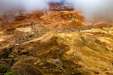 Landscape near town of Mindelo, Island Sao Vicente, Cape Verde, Cabo Verde, Africa.