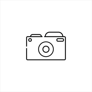 Camera Lineal Art Icon, Camera Outline