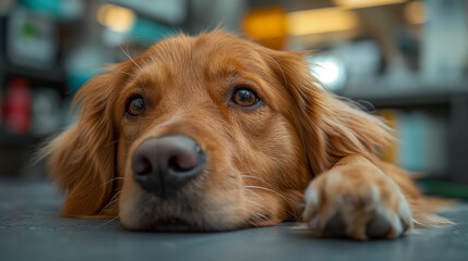 Golden Retriever dog looking at camera
