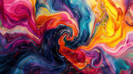 Psychedelic Swirl, A vivid explosion of psychedelic patterns, swirling with the wild abandon of colors in motion, a visual trip into the groovy side of art.