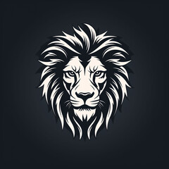 Lion Head Logo Template, Modern Illustration Design, Graphic Emblem, Vector Art Print
