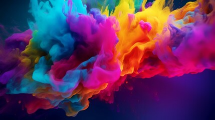 Fototapeta na wymiar Abstract background with colorful explosion of powder. Fantasy cloud. 3D rendering