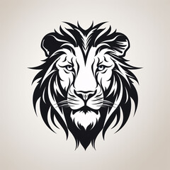 Lion Head Logo Template, Modern Illustration Design, Graphic Emblem, Vector Art Print
