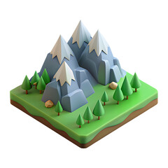 3d mountain with big river