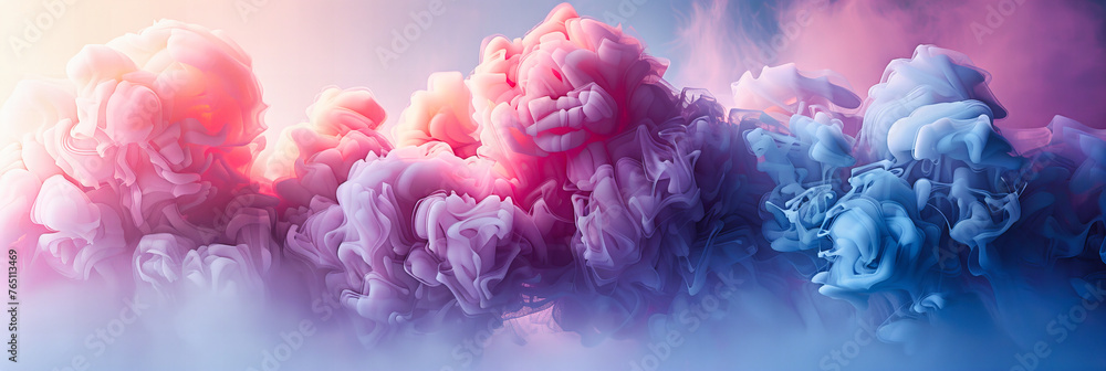 Poster dreamscapes: an abstract universe where clouds of color and imagination stretch beyond the horizon
