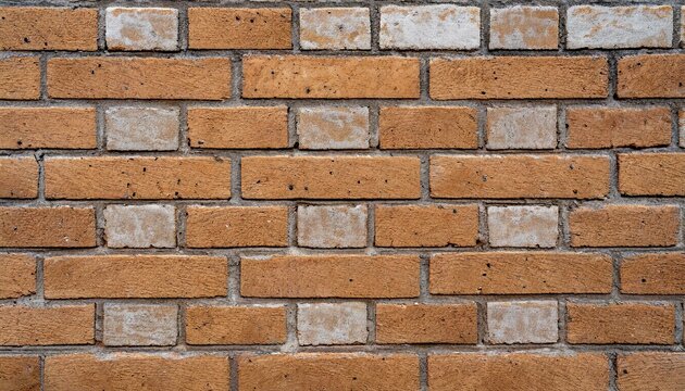 A detailed shot of a brick wall featuring a symmetrical checkered pattern using rectangle bricks as the building material