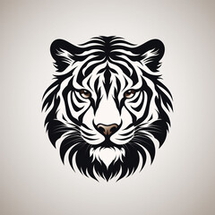 Obraz premium simple minimalist tiger head wild animal logo vector illustration template design