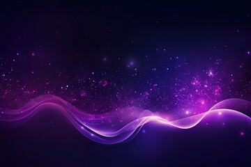 Fototapeta na wymiar Digital purple particles wave and light, abstract background with shining particles