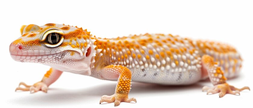  A sharp image of a tiny gecko, partially concealed, against a white backdrop