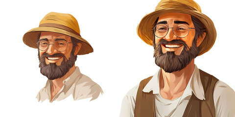 A portrait of the happy and smilling gardener man .