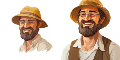 A portrait of the happy and smilling gardener man .