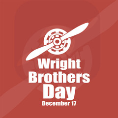 17 December is Wright Brothers Day. Vector Background