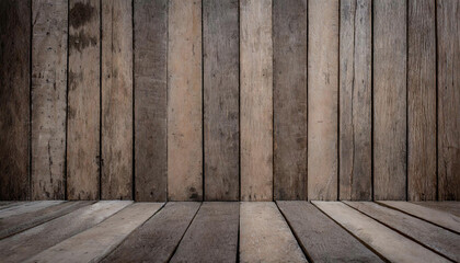 Old wooden slat flooring abstract retro background.