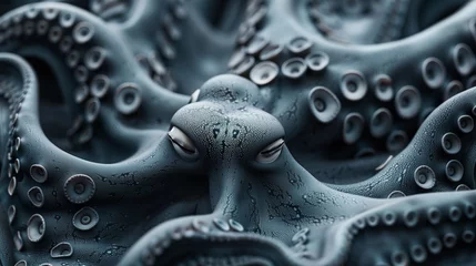 Fotobehang Extreme macro shot of Octopus Skin photorealistic background © Ummeya
